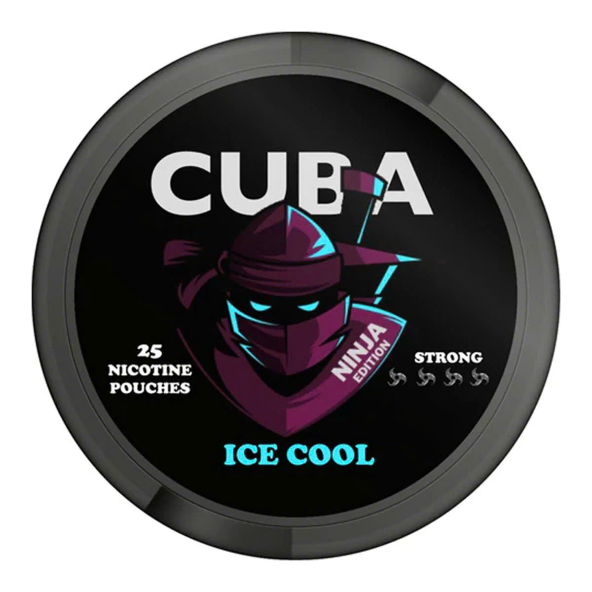 Hộp 25 túi Snus CUBA NINJA Ice Cool 15.6mg (Bạc hà lạnh)